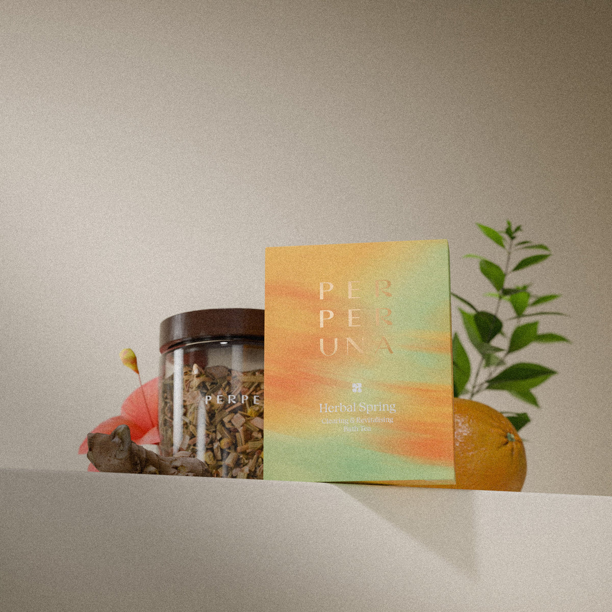 Herbal Spring 50 g – tè da bagno: confezione e barattolo