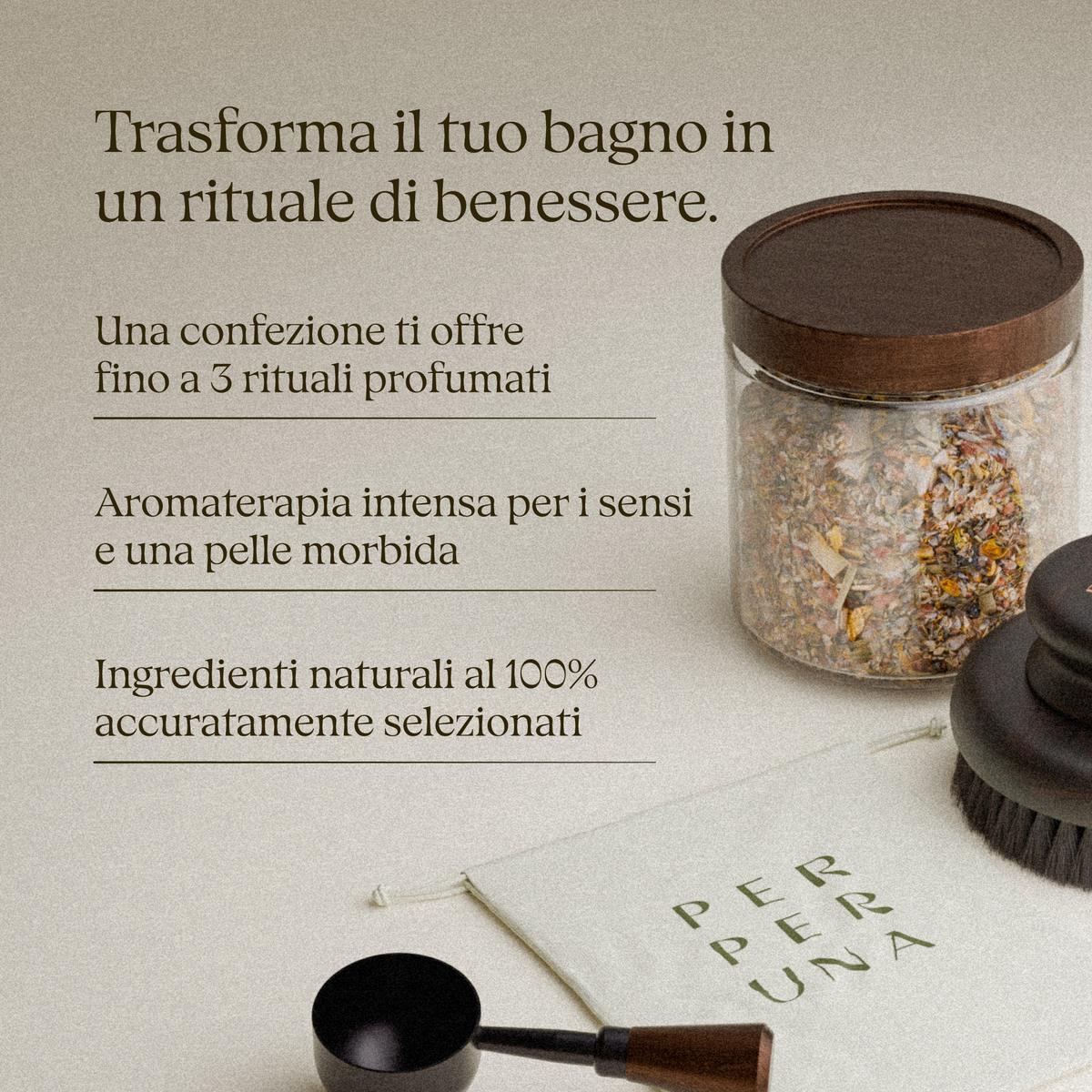 Tè da bagno Dream Valley in barattolo di vetro con cucchiaino e sacchetto di cotone
