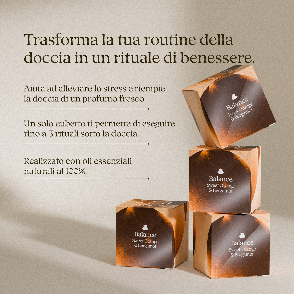 Confezioni della bomba doccia aromaterapica Balance impilate