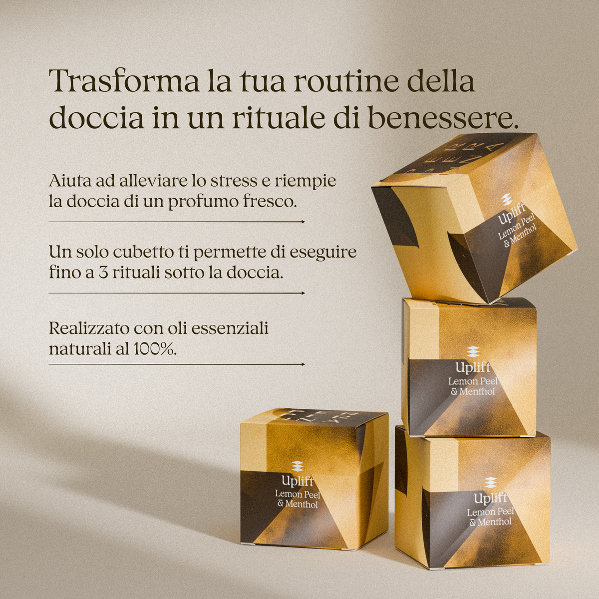 Confezioni della bomba doccia aromaterapica Uplift impilate