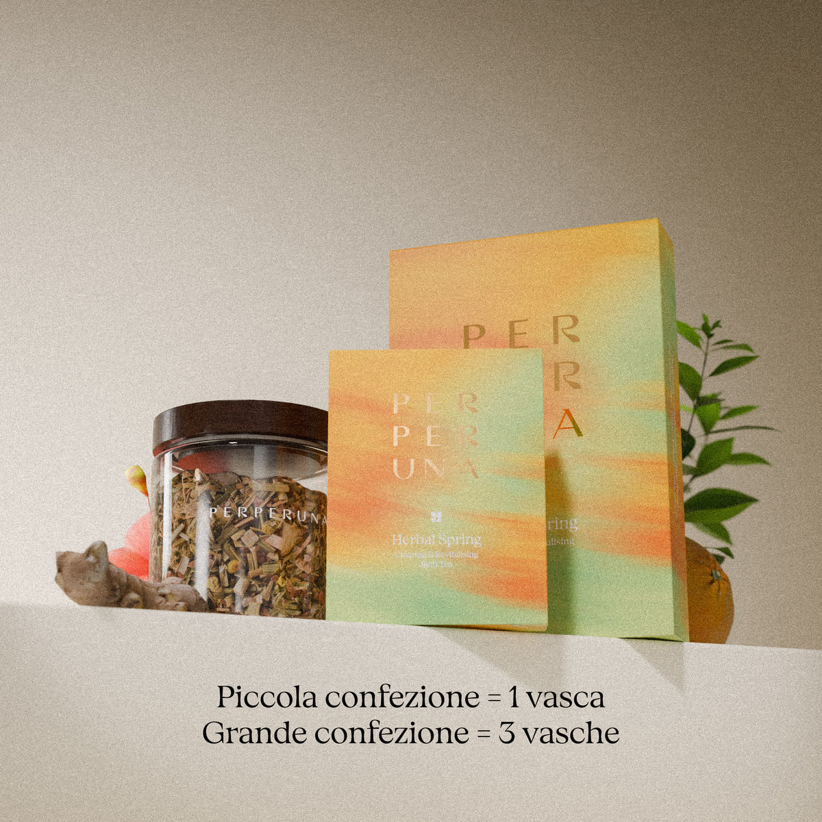 Herbal Spring 50 g – tè da bagno: confezione piccola = 1 bagno, confezione grande = 3 bagni