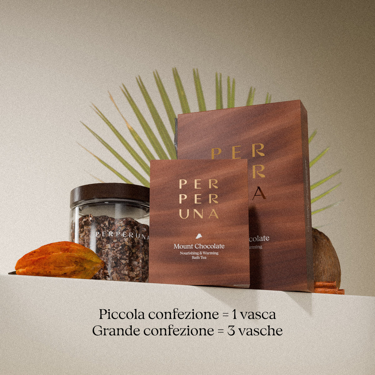 Mount Chocolate 50 g – tè da bagno: confezione piccola = 1 bagno, confezione grande = 3 bagni