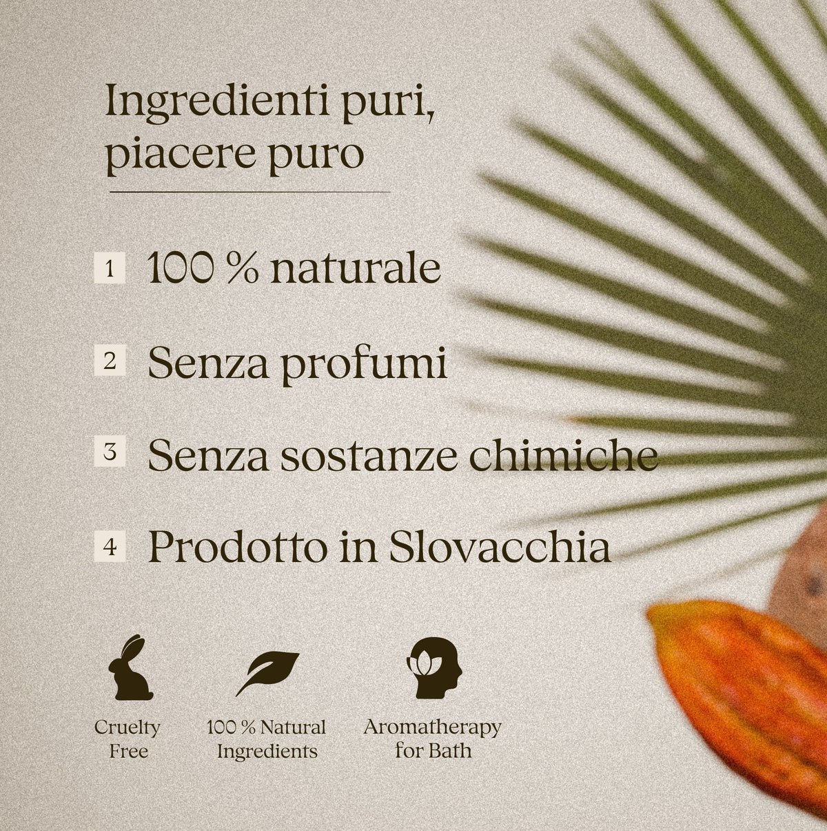 Mount Chocolate 50 g – tè da bagno: ingredienti puri, senza profumi, prodotto in Slovacchia