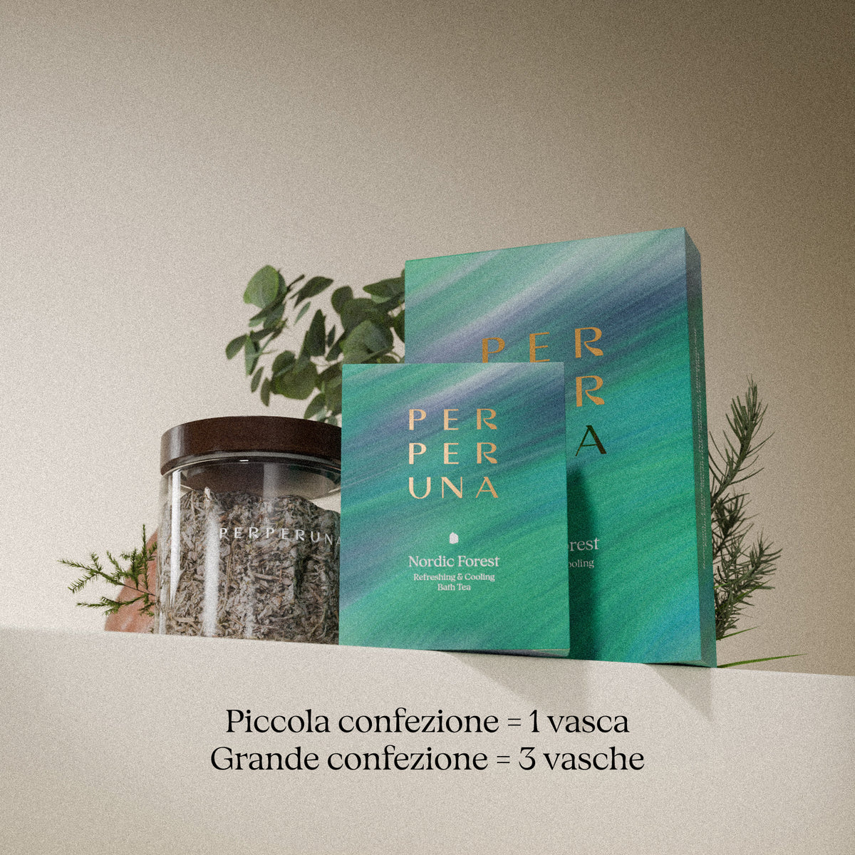 Nordic Forest 50 g – tè da bagno: confezione piccola = 1 bagno, confezione grande = 3 bagni